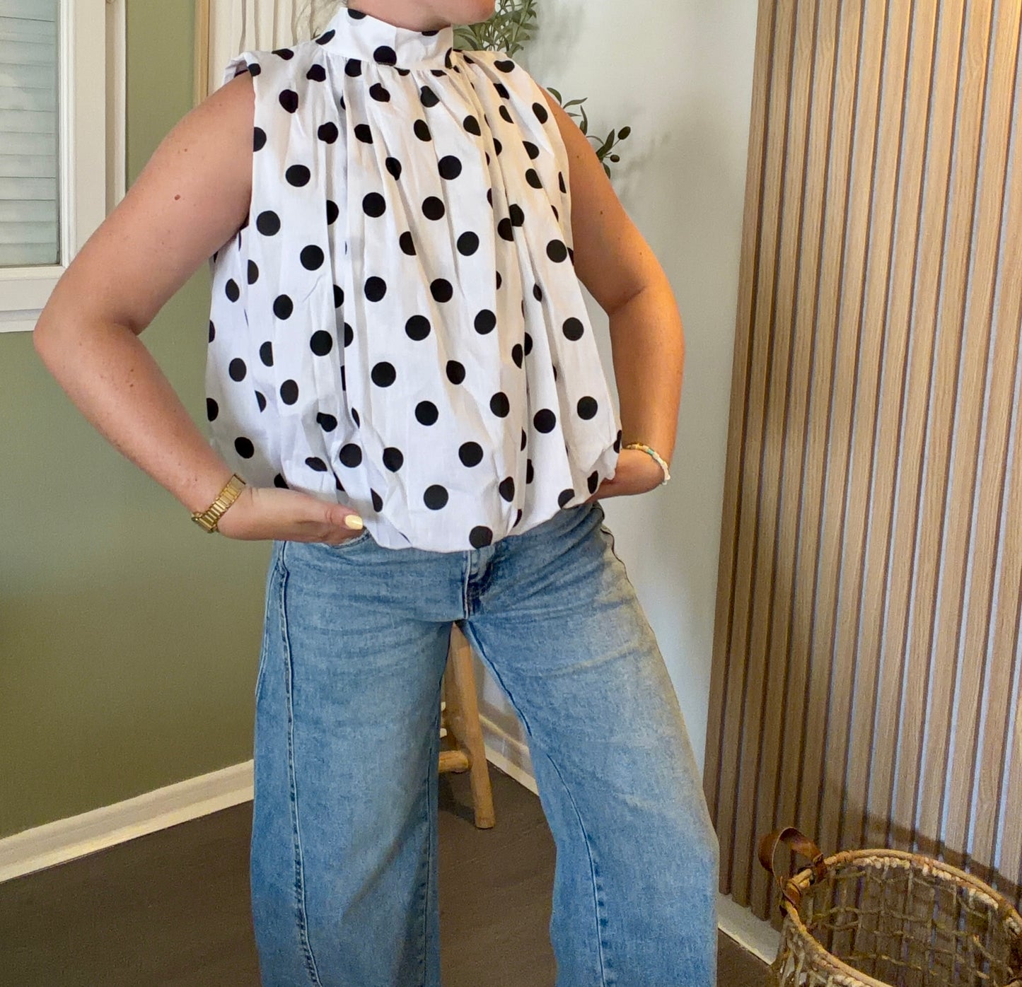 Blouse dos nu à pois / LYNA