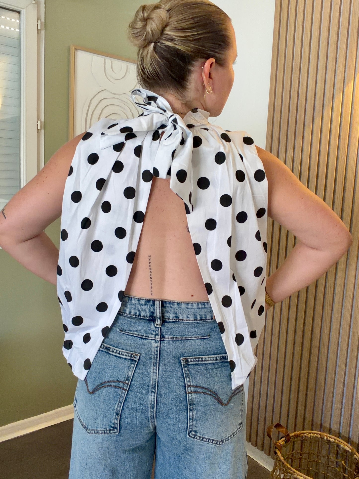 Blouse dos nu à pois / LYNA